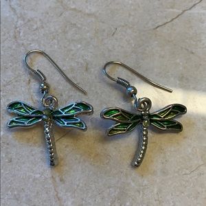 Beautiful sterling silver dragonfly earrings